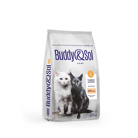 Сухой корм Buddy&Sol CARE STERILIZED с индейкой и уткой для стерилизованных кошек 10 кг