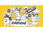 Конверт для денег OPTIMA "HAPPY BIRTHDAY" МОНСТРИКИ 164х85 мм,
