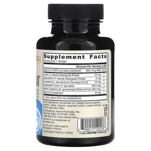 Jarrow Formulas, CarotenALL, комплекс из смеси каротиноидов, 60 капсул