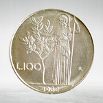 Italy 100 Lire 1982 R "Minerva Standing – Large Type", AU