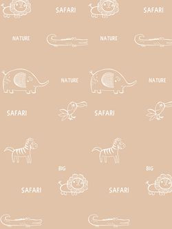 Постельное белье Сказка "SAFARI/Safari (компаньон)" 1,5-сп Наволочка 50х70 см 1 шт Простынь на резинке 90х200 см Пододеяльник 145х215 см, перкаль