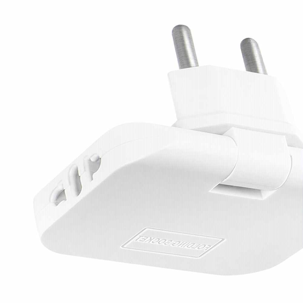 Тройник WALKER WH-04 в розетку, 2хEU-разъем, 2хUSB (1А), поворотный, плоский, белый