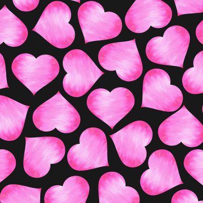 Сердечки розовый градиент на черном