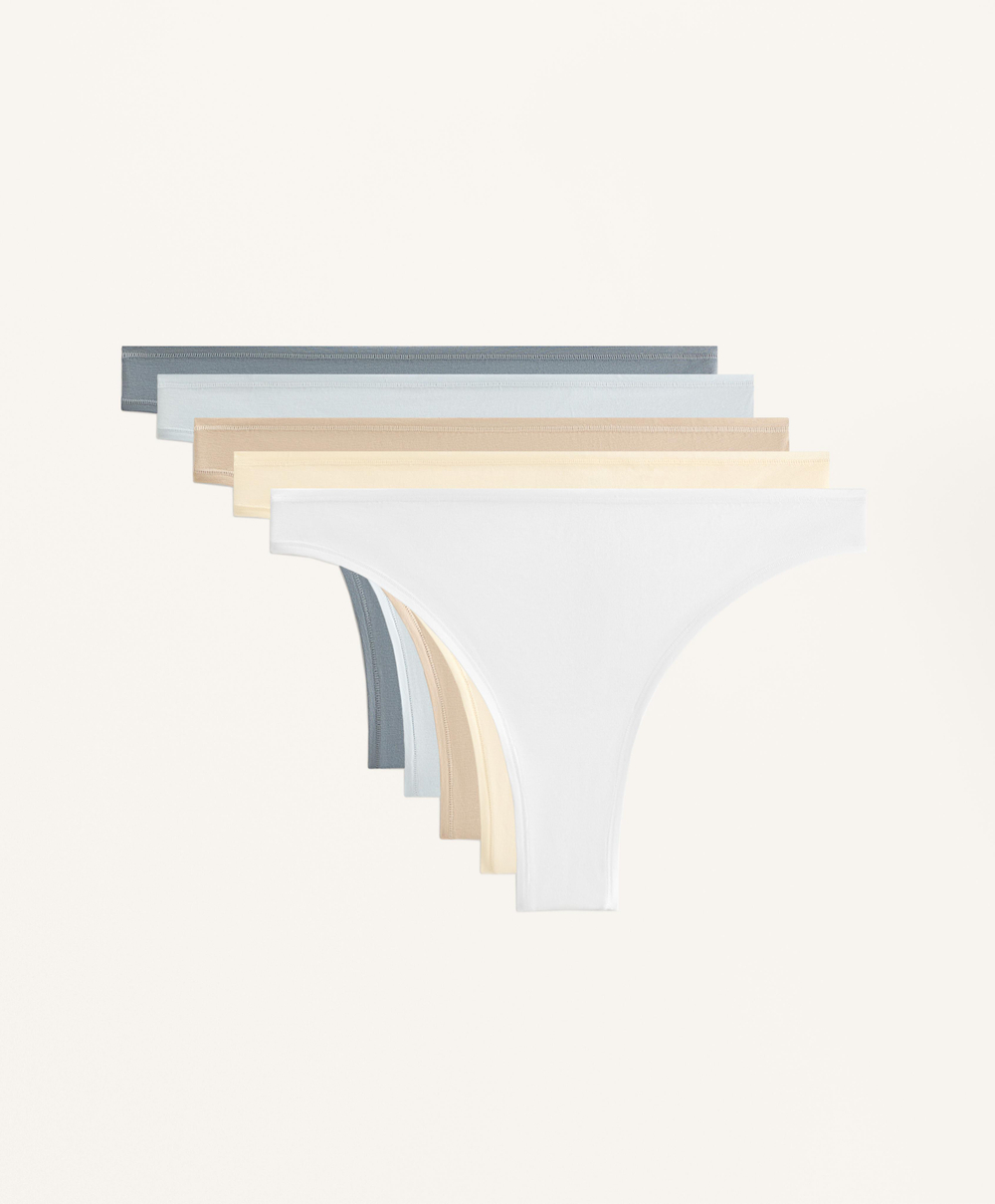 OYSHO Набор из 5 пар трусов-бразильяно из хлопковой смеси, синий