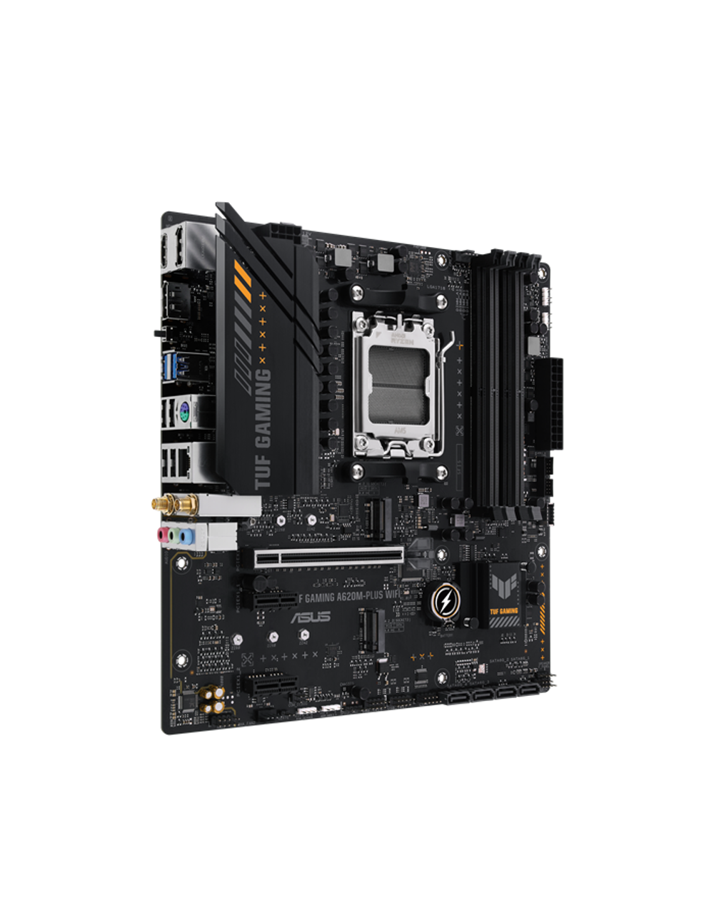 ASUS TUF GAMING A620M-PLUS WIFI, AM5, A620, 4*DDR5, 4*SATA, 2*M.2, 2*USB 3.2, 4*USB 2.0, 2*PCIx16, 2*PCIx1, 2*DP+HDMI, mATX; 90MB1F80-M0EAYC4