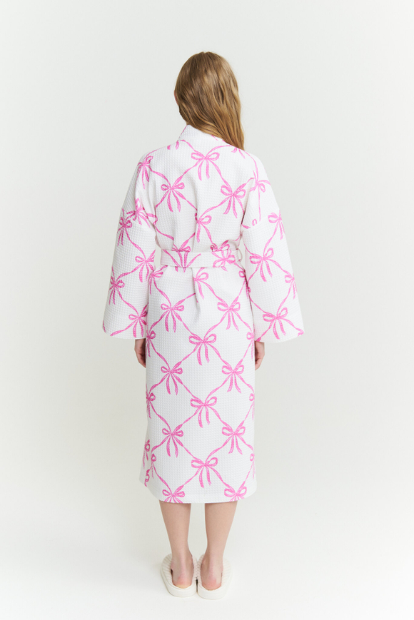 Вафельный халат с бантами