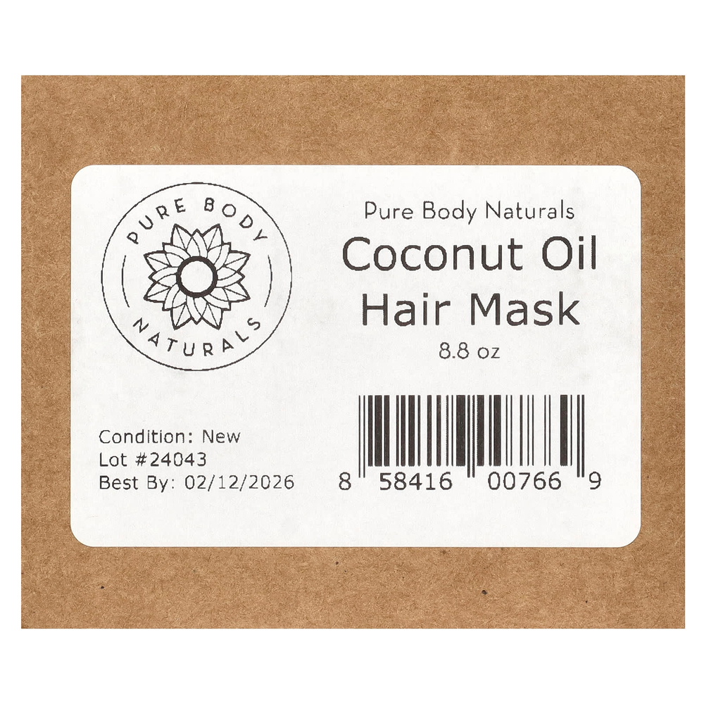Pure Body Naturals, маска для глубокого восстановления волос с кокосовым маслом, 260 мл (8,8 жидк. унции)
