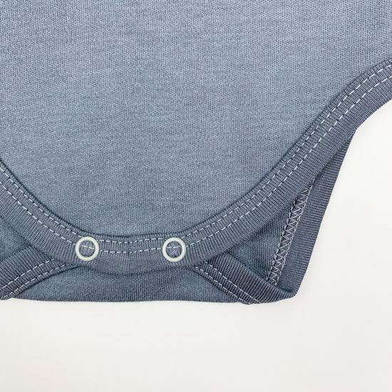 Боди хлопковое Basic Графит с длинным рукавом