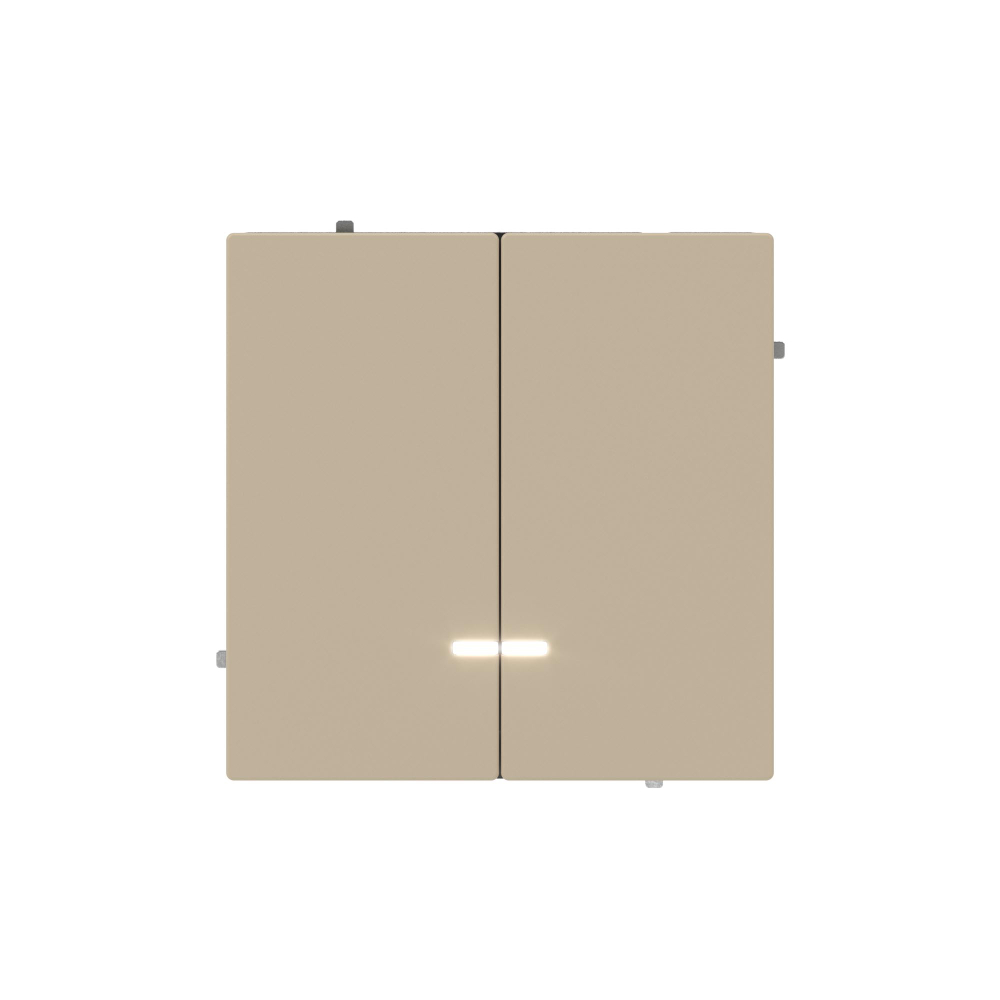 Переключатель двухклавишный с подсветкой, KANT, ванильный марципан