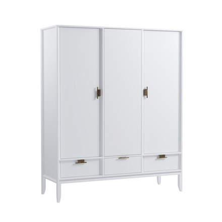 Шкаф 3х дверный с глухими дверями «Бридж» белый лак