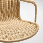 Вращающееся кресло с подлокотниками - IKEA STIGBYGEL /СТИГБЕЙГЕЛ ИКЕА, светло-коричневый/белый