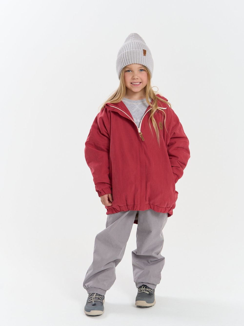 Куртка оверсайз на меху "Клюква"