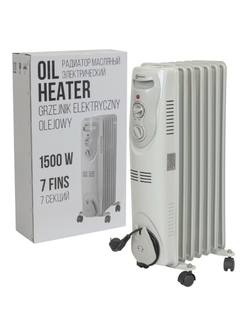 Радиатор масляный электрический (220-240V,50/60Гц,1500Вт,7 секций 15х58см,3 режима нагрева,защ. от перегрева,33х24х62.5см) FORCEKRAFT FK-YL-B08-7