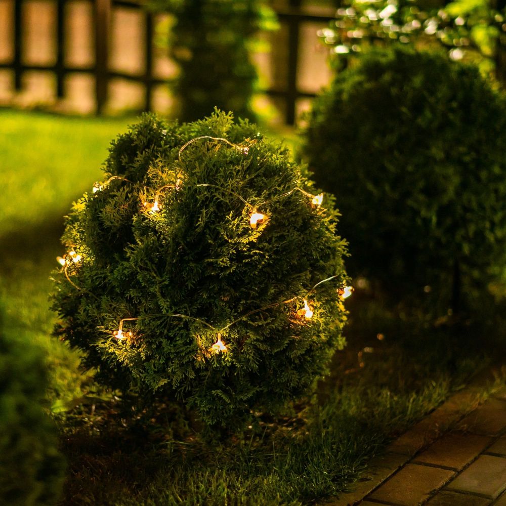 USL-S-127-PT4000 BEES Садовая гирлянда на солнечной батарее Пчелки. 20 светодиодов. Теплый белый свет. 1xАА Ni-Mh аккумулятор в-к. IP44. TM Uniel.