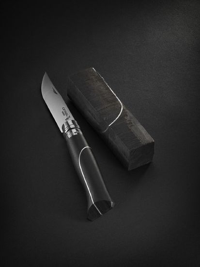 Складной нож Opinel №8 Ellipse, рукоять африканское дерево с алюминиевой вставкой, футляр, 002347 c клинком из стали Sandvik™ 12С27, рукоять дерево (Африканское)