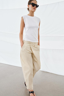 ZARA ХЛОПКОВАЯ ФУТБОЛКА, БЕЛЫЙ