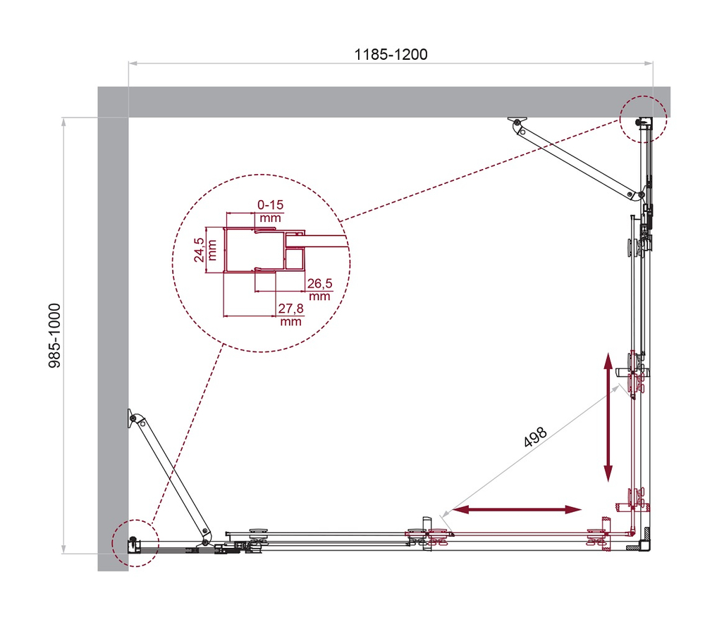 Душевой уголок LUCE-AH-22-120/100-P-Cr