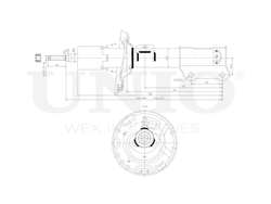 Амортизатор газовый передней подвески правый UNIO SAB-10380