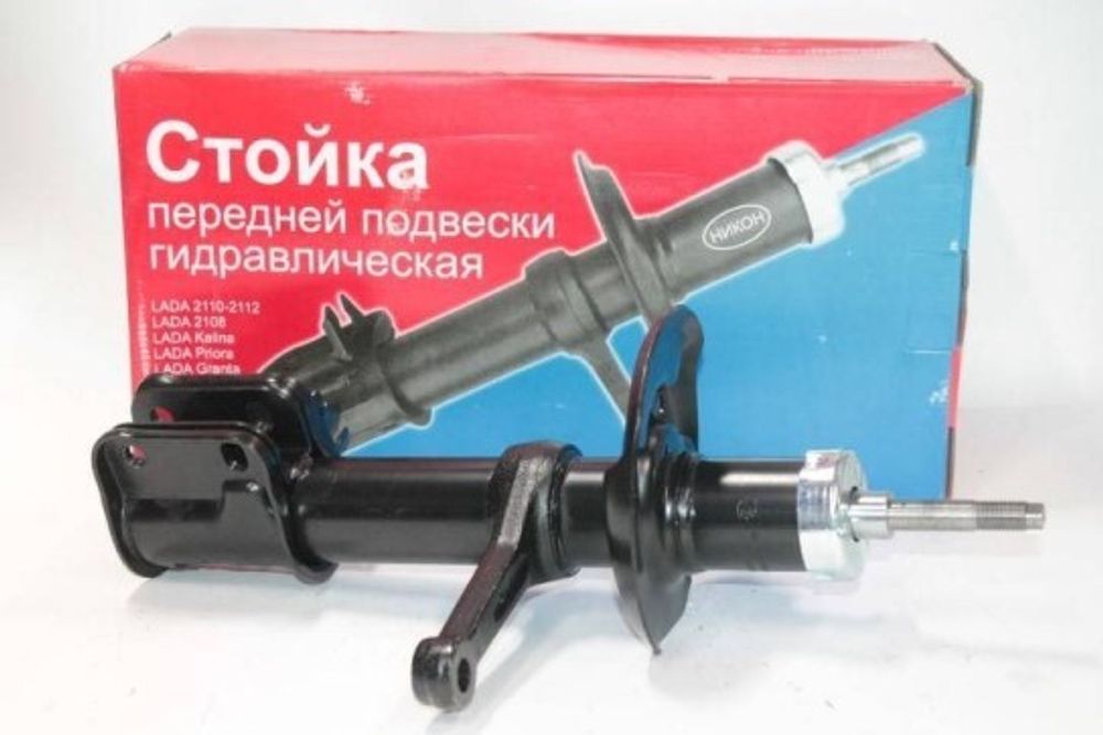 Стойка /1119/ передняя левая масл. (под бочкообразную пружину) (НИКОНАВТО запчасть)