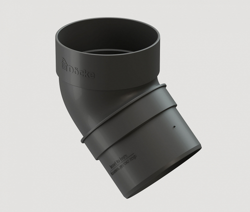 Döcke STANDARD Колено 80 мм * 45˚ (Серый 7024)