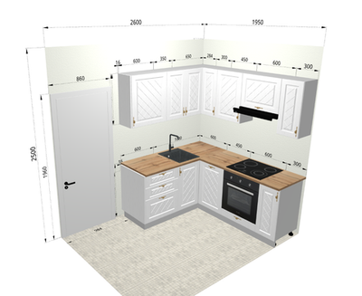 Кухня угловая "Гарда" 1,6 х 1,9 в корабль