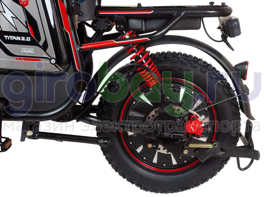 Электровелосипед Minako TITAN 2.0 Li-NMC (60V/30Ah) - Красный фото №8