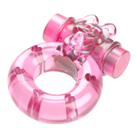 Розовое эрекционное кольцо с вибрацией 3,5х5см Baile Pink Rabbit Cock Rings BI-010082