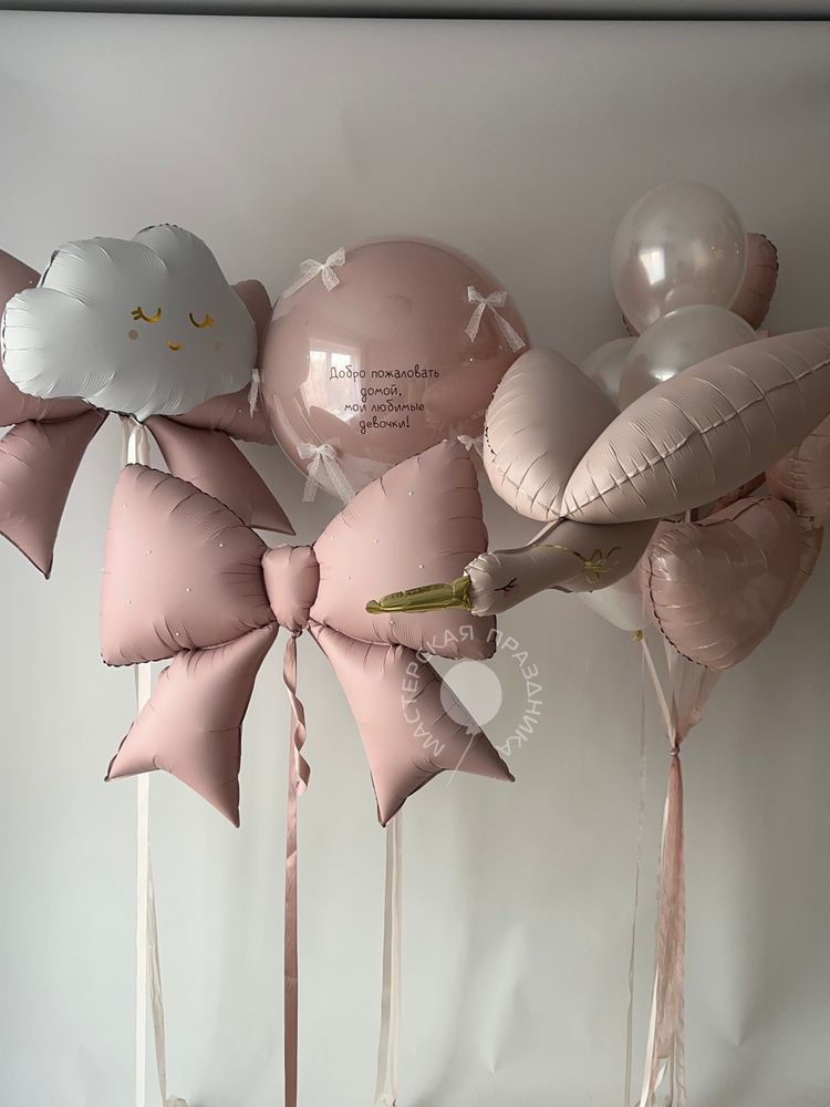 Воздушные шары на выписку для девочки №8803
