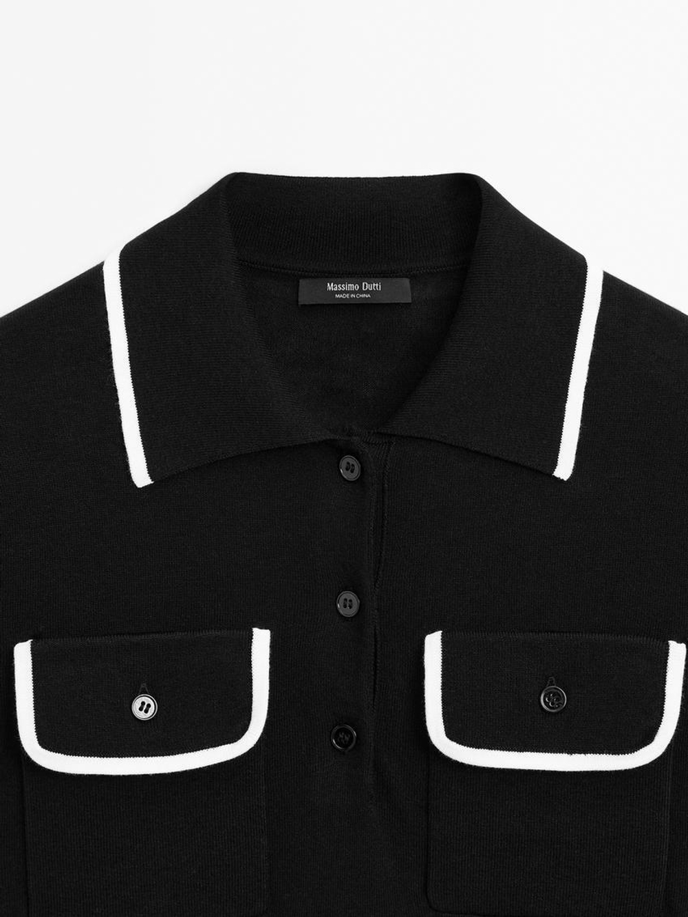 Massimo Dutti Трикотажный свитер, черный