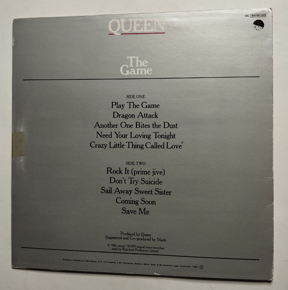 Винтажная виниловая пластинка LP Queen The Game (Spain 1980)
