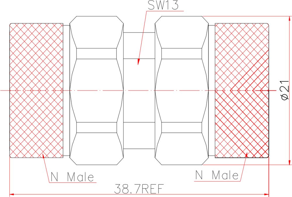LT-N-MM, Коаксиальный соединитель (N Male to Male)