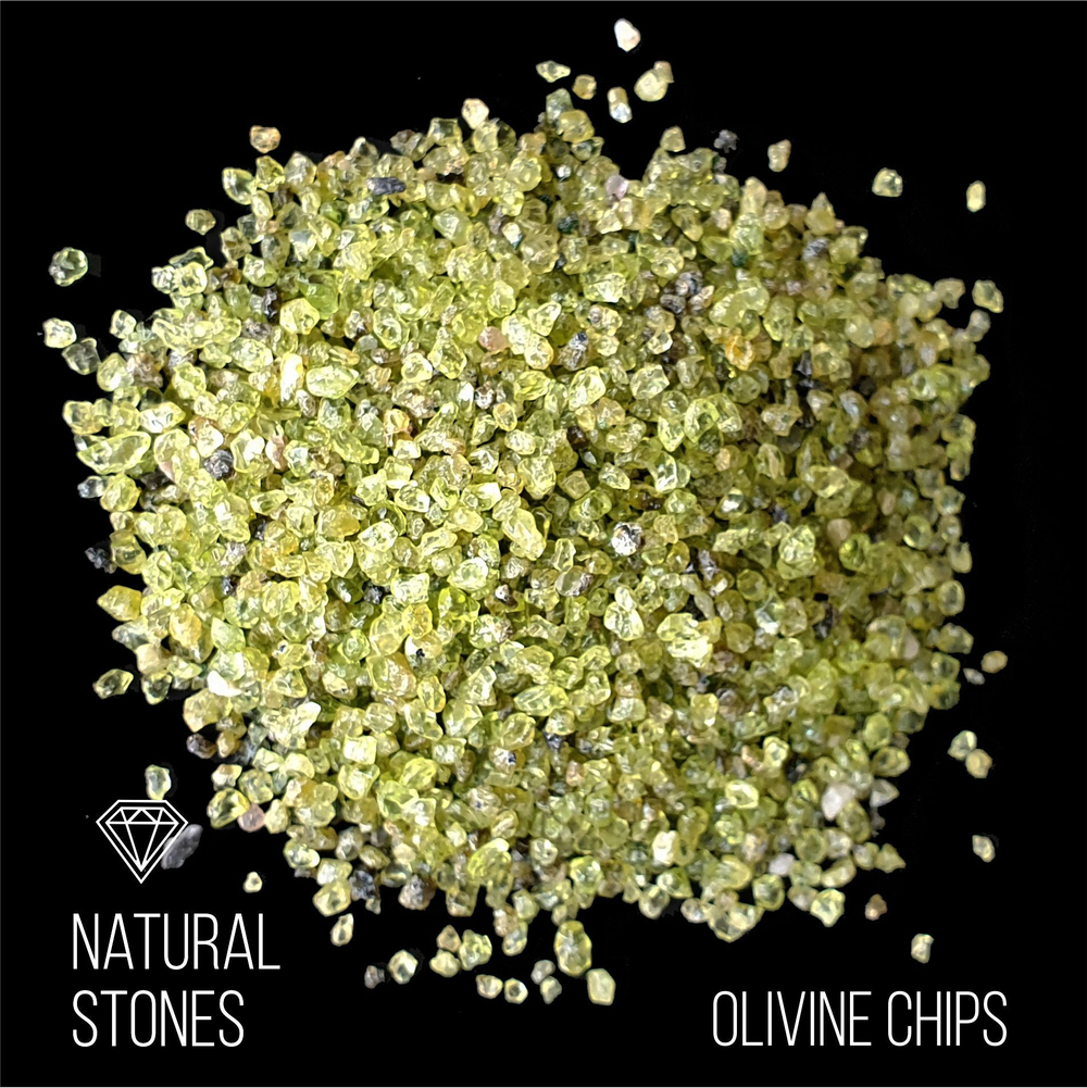 Натуральный камень Olivine Chips, 5мм, 100гр