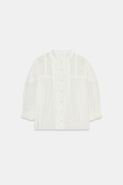 ZARA РОМАНТИЧЕСКАЯ РУБАШКА ИЗ ХЛОПКА — ZW COLLECTION, ЭКРЮ