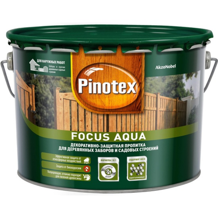 Защитная пропитка Pinotex Focus Aqua орех (9л)