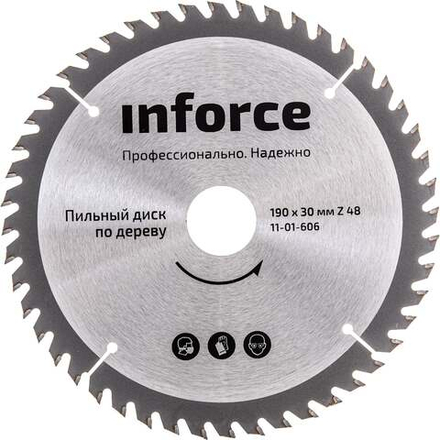 Диск пильный по дереву (190х1.4x30 мм; 48Z) Inforce 11-01-606
