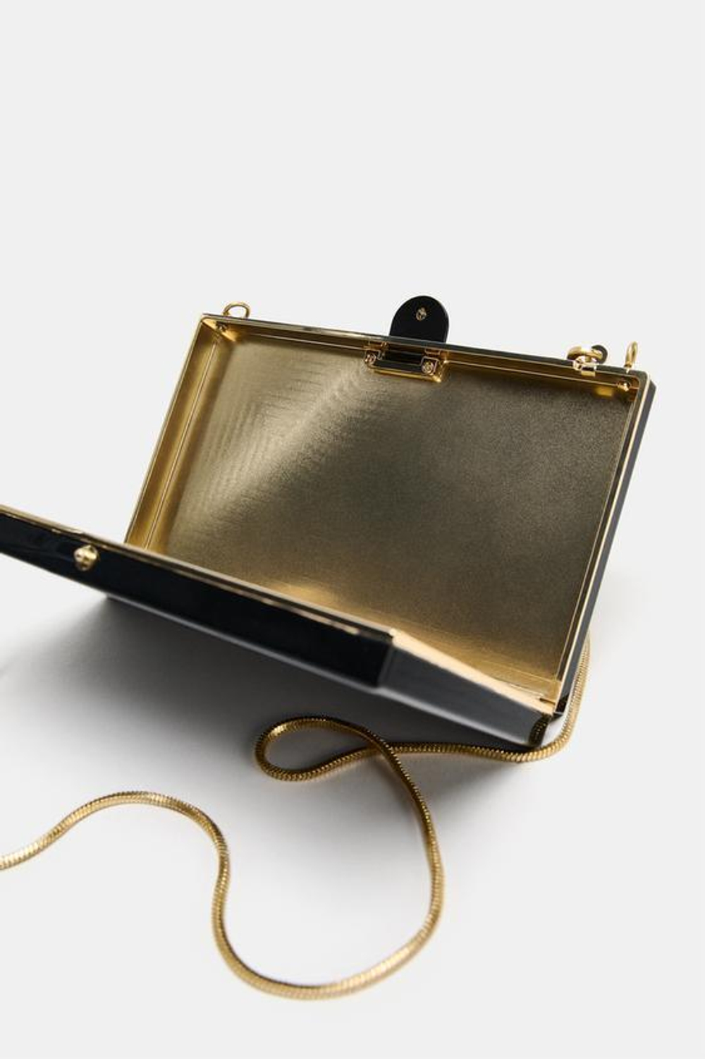 ZARA МИНИ-СУМКА-КОРОБОЧКА, ЧЕРНЫЙ