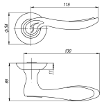 Ручка раздельная R.TL54.ONDA (ONDA TL) CF-17 кофе