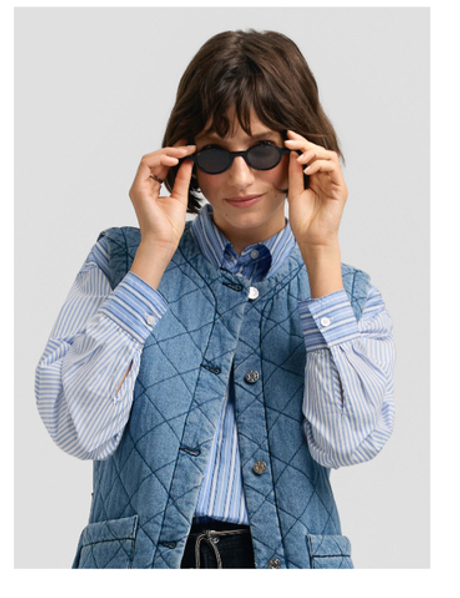 Блузка из поплина в непринужденной посадке с сочетанием полос s.Oliver