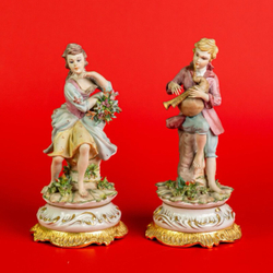 Винтаж: Фарфоровая мануфактура Capodimonte. «Пастух и цветочница»