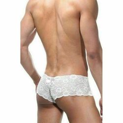 Мужские трусы хипсы белые кружевные La Blinque LB15214