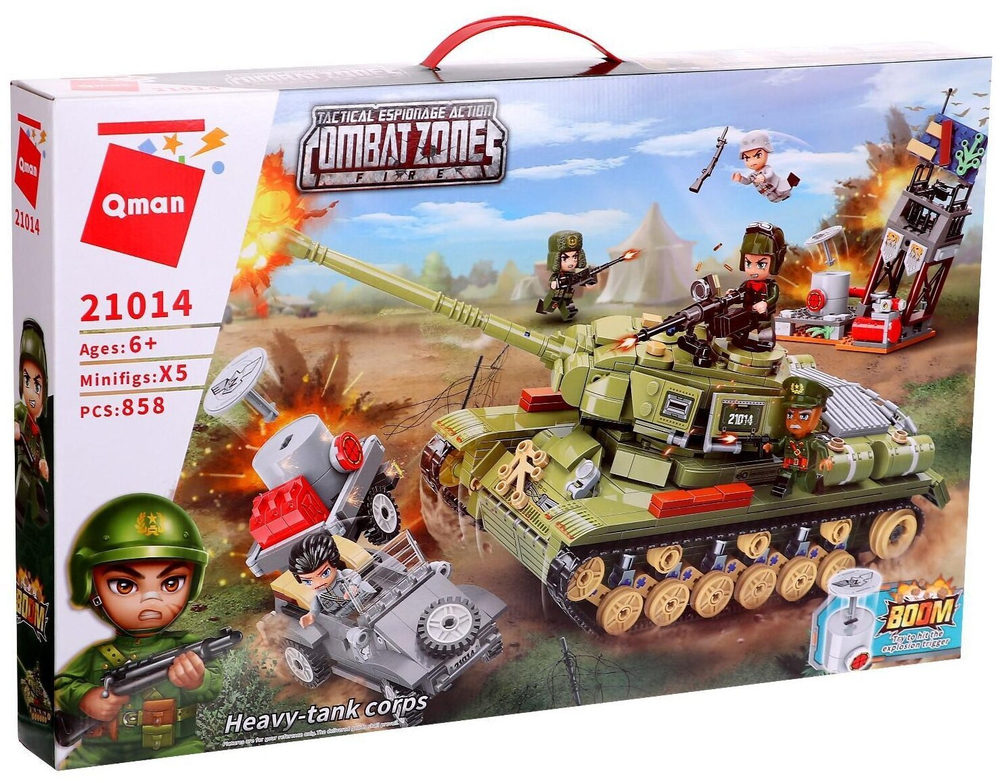 Конструктор Qman CombatZones 21014 Танк, 858 дет.