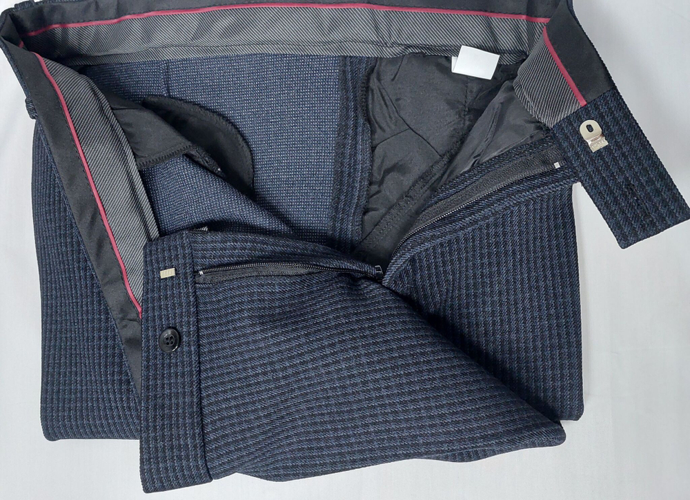 Брюки мужские классические зимние клетка серая 52