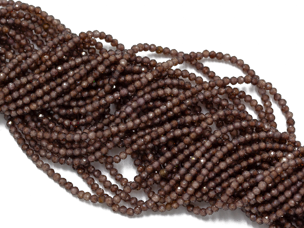 Фианиты 2мм, огранка (нить бусин)