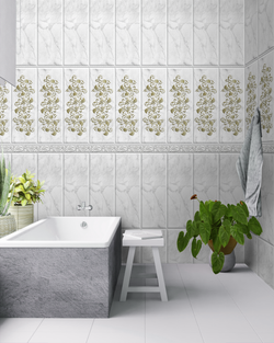 Панель ПВХ фотопечать с глиттером Снежана Золото 2700х250мм