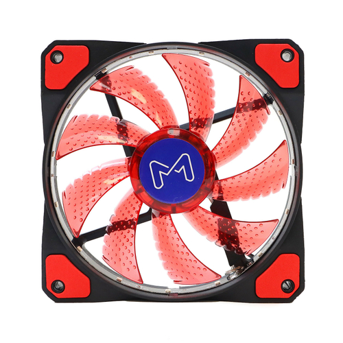 Вентилятор Mastero MF-120, 120мм, 1200rpm, 3-pin+Molex, черный/Red, 40CFM, 20дБ, антивибрационные прокладки (MF120RV1)