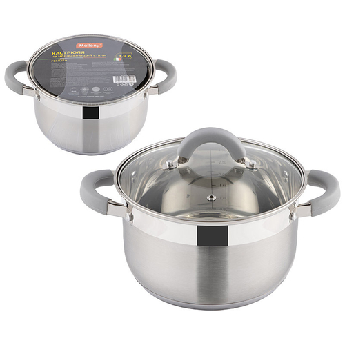 Кастрюля из нерж.стали Mallony Felicita (3.9л)