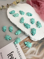 Керамические бусины "Черепашка", мятный 12*19 мм, 5 штук