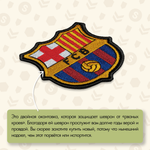 Нашивка на одежду, патч, шеврон на липучке "Barcelona" 8х8 см