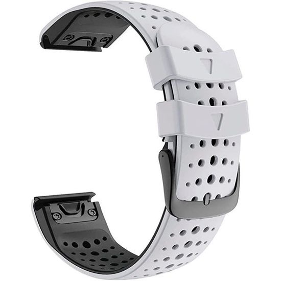 Ремешок дышащий Athlet 22 мм. для Garmin Fenix 7/6/5, EPIX 2, MARQ, Forerunner 935 / 945 / 955 / 965, instinct, instinct 2 двухцветный силиконовый быстросъемный