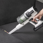 Пылесос вертикальный акк. Greenworks SV24360, 24V, б/щет, 250 Вт, 17 кПа, электрощетка, 2 насадки, LED, белый+серебро, 1х4Ач и ЗУ (4702107UB)